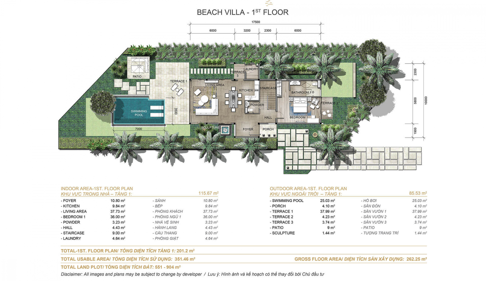 Beachfront Villa Melia Ho tram The Hamptons 3 phong ngu